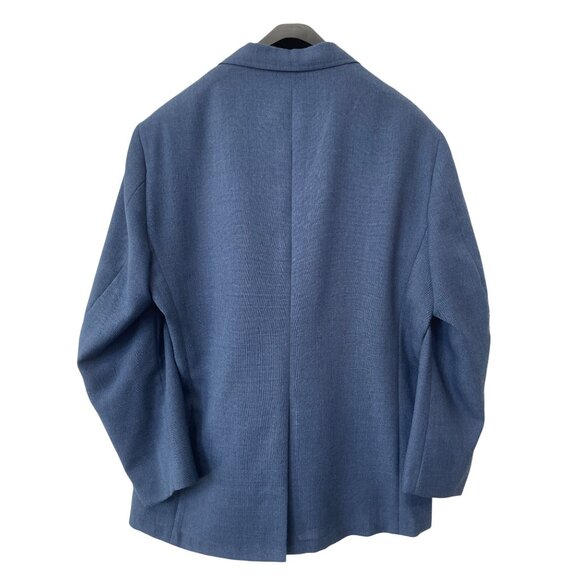 Vintage 70s Craig Scott Blazer Jacket Size 46R Double Button Blue Gold Business - Picture 2 of 8